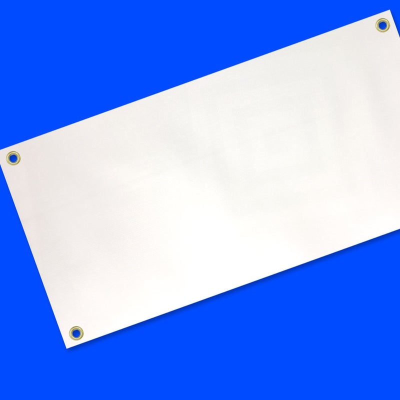 4Less 4 LESS CO 3x10 Ft Blank Vinyl Banner White 13oz Sign with Grommets / Hem - Image 1